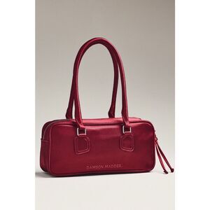 Damson Madder Benny Mini Bowler Satin Bag Burgundy NWT East West Shoulder Bag